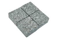 Гранитная брусчатка RKS SLATE Grey Pearl, пиленая 100х100 мм на дорожке | Купить гранитную брусчатку в Костромой | Мощение, ландшафтный дизайн