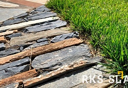 Облицовочный камень RKS SLATE Rusty Black Quartz Strips