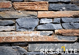 Облицовочный камень RKS SLATE Rusty Black Quartz Strips