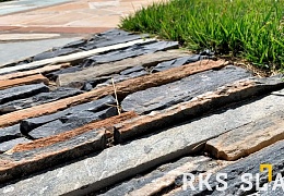 Облицовочный камень RKS SLATE Rusty Black Quartz Strips