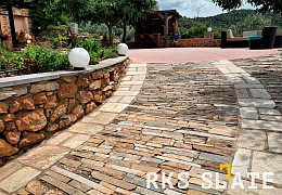 Облицовочный камень RKS SLATE Rusty Black Quartz Strips